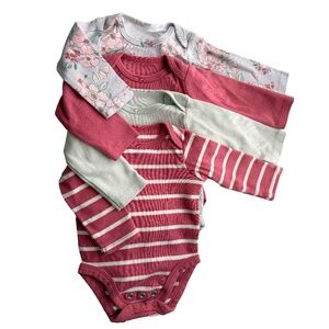 Quince - 100% Organic Cotton Long Sleeve Bodysuit 4-Pack - 0-3 Month